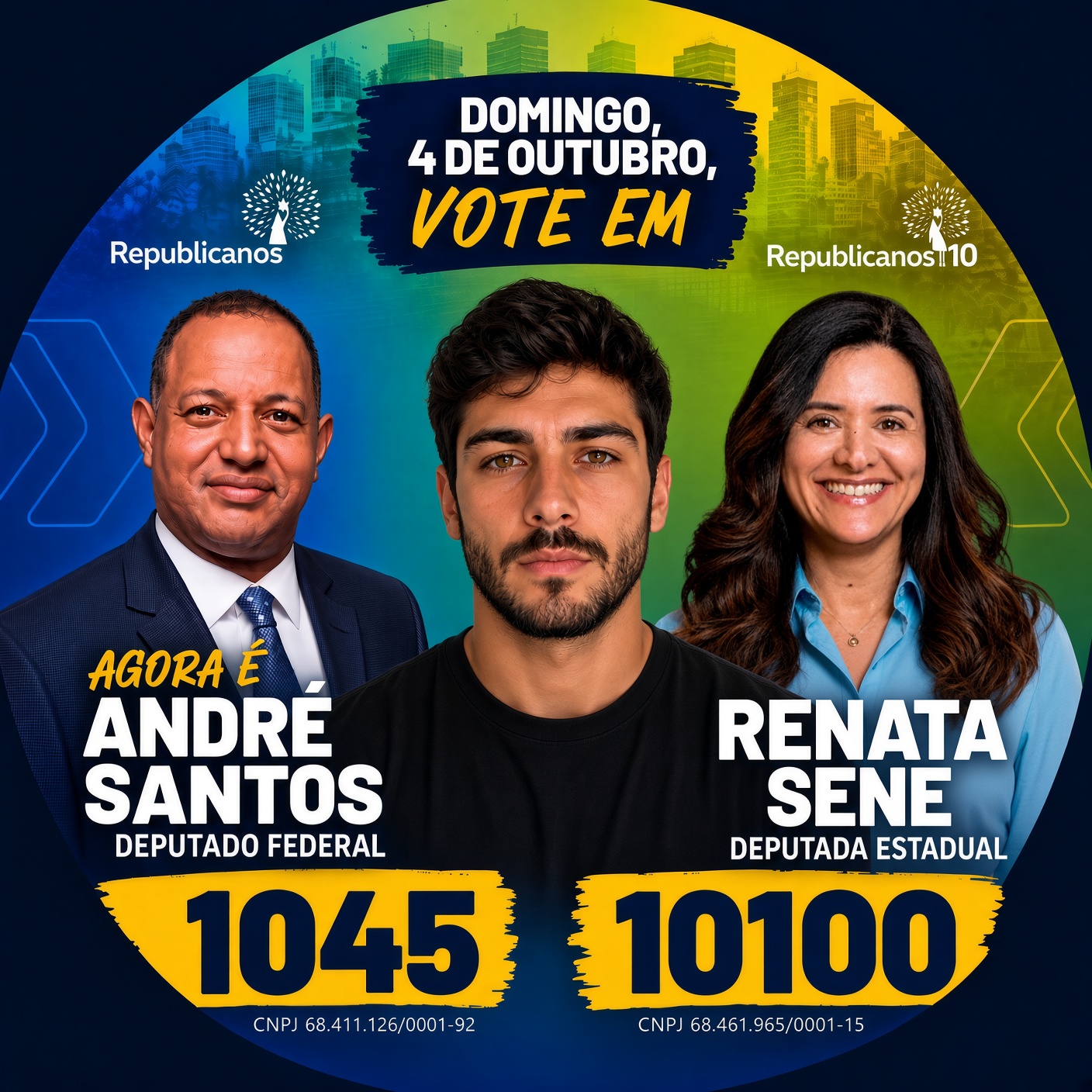 Exemplo de foto de perfil: um apoiador no meio da arte, entre André Santos 1045 e Renata Sene 10100