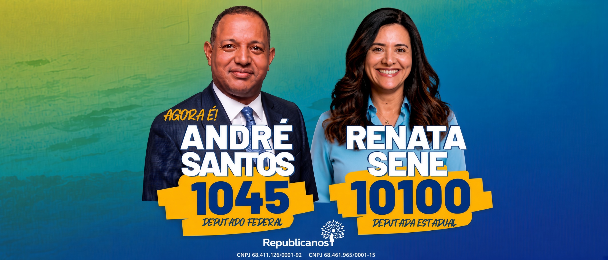 Capa para Facebook com André Santos 1045 e Renata Sene 10100